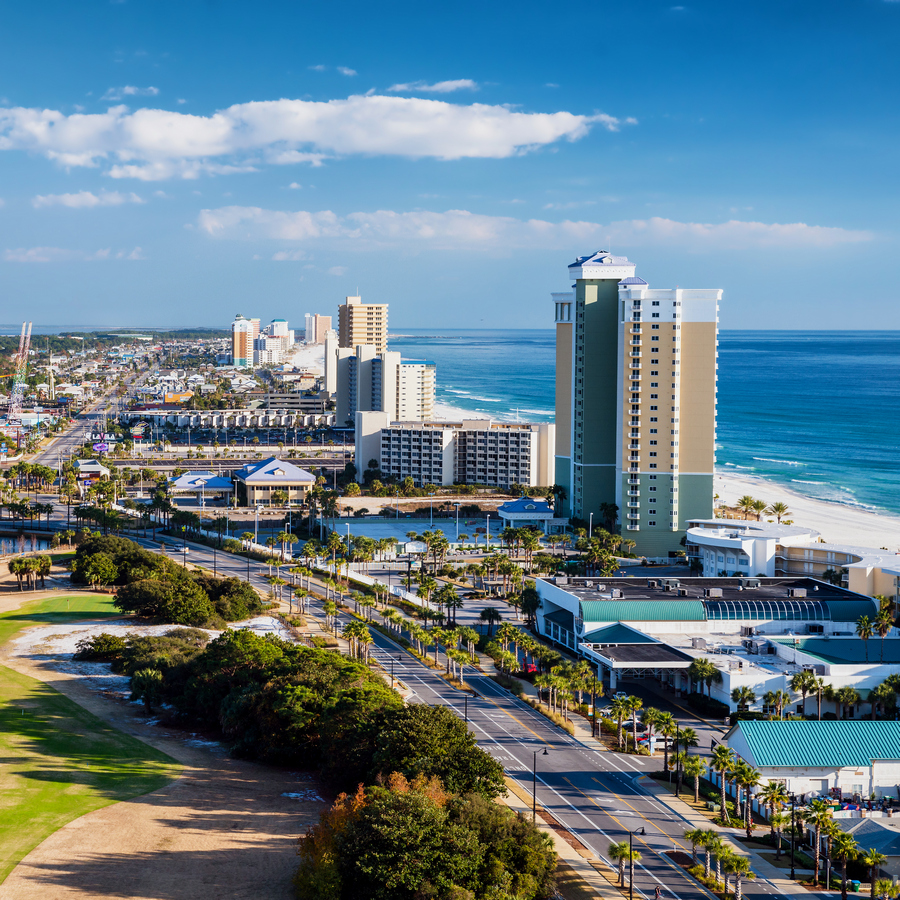 Panama,City,Beach,,Florida,,View,Of,Front,Beach,Road