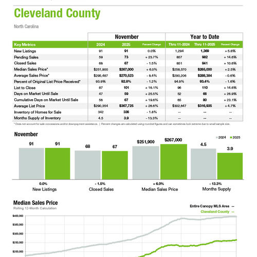 Cleveland County Market Statistics