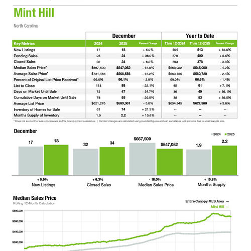 Mint Hill Market Statistics