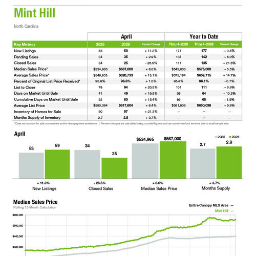 Mint Hill Market Statistics