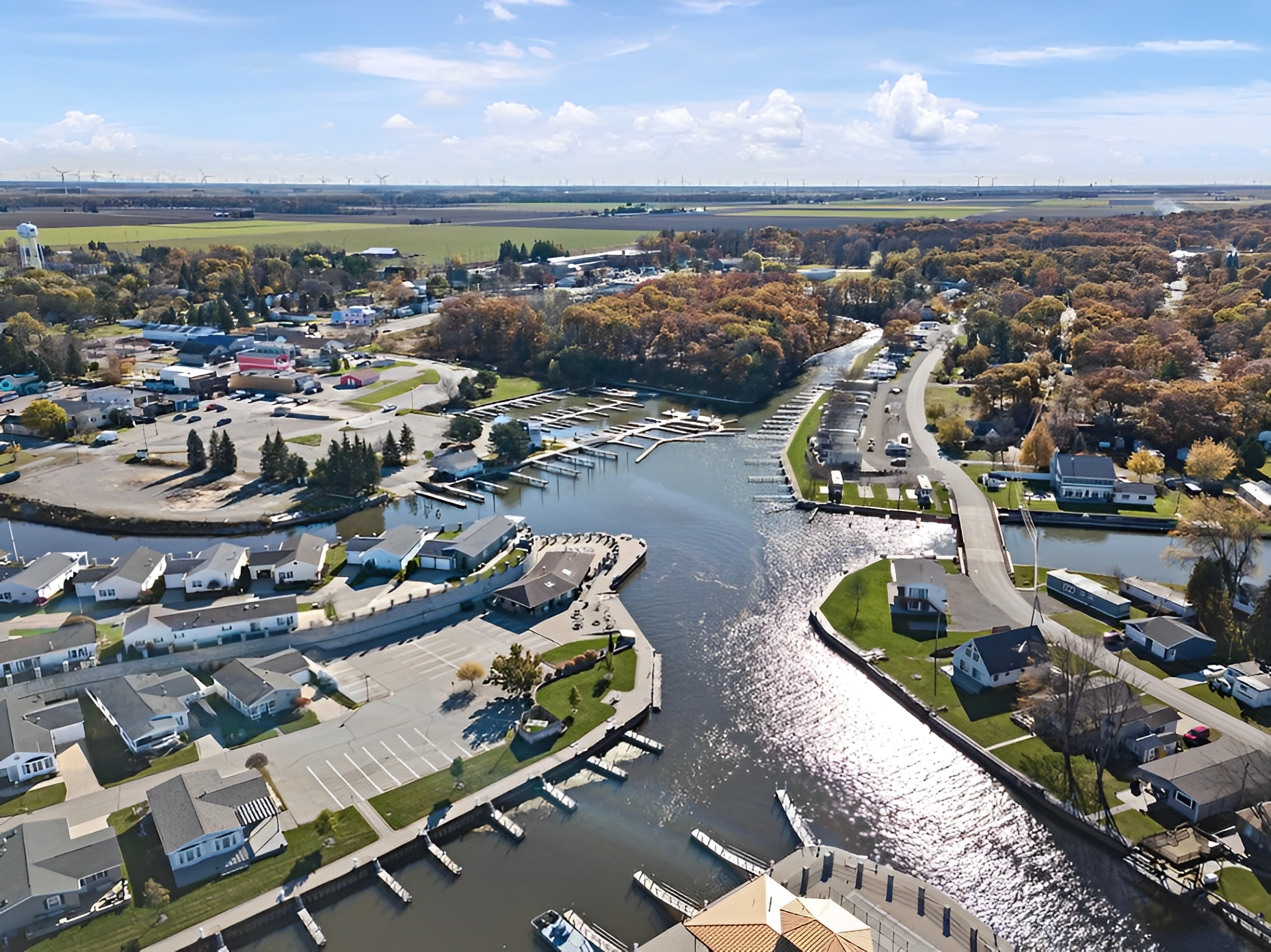 Caseville downtown drone 1