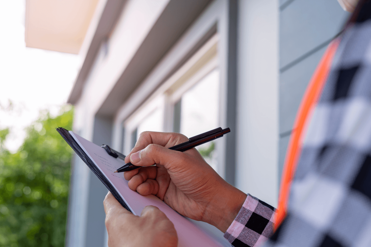 Home inspector assessing the structure of a home in San Ramon