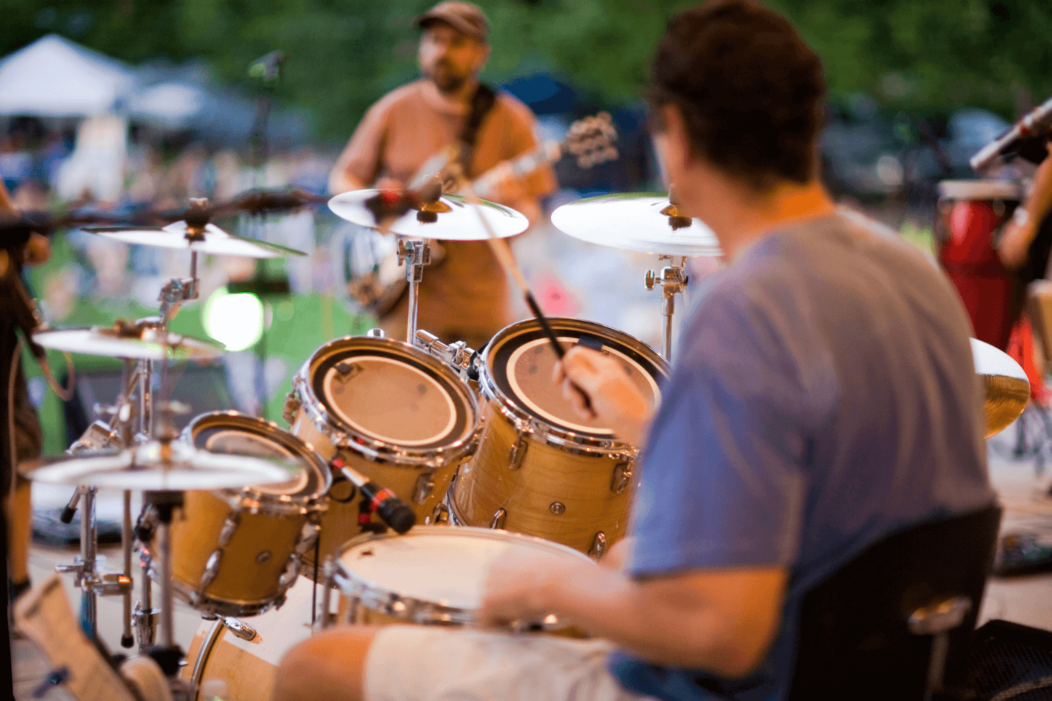 People performing at a local festival in Dublin California