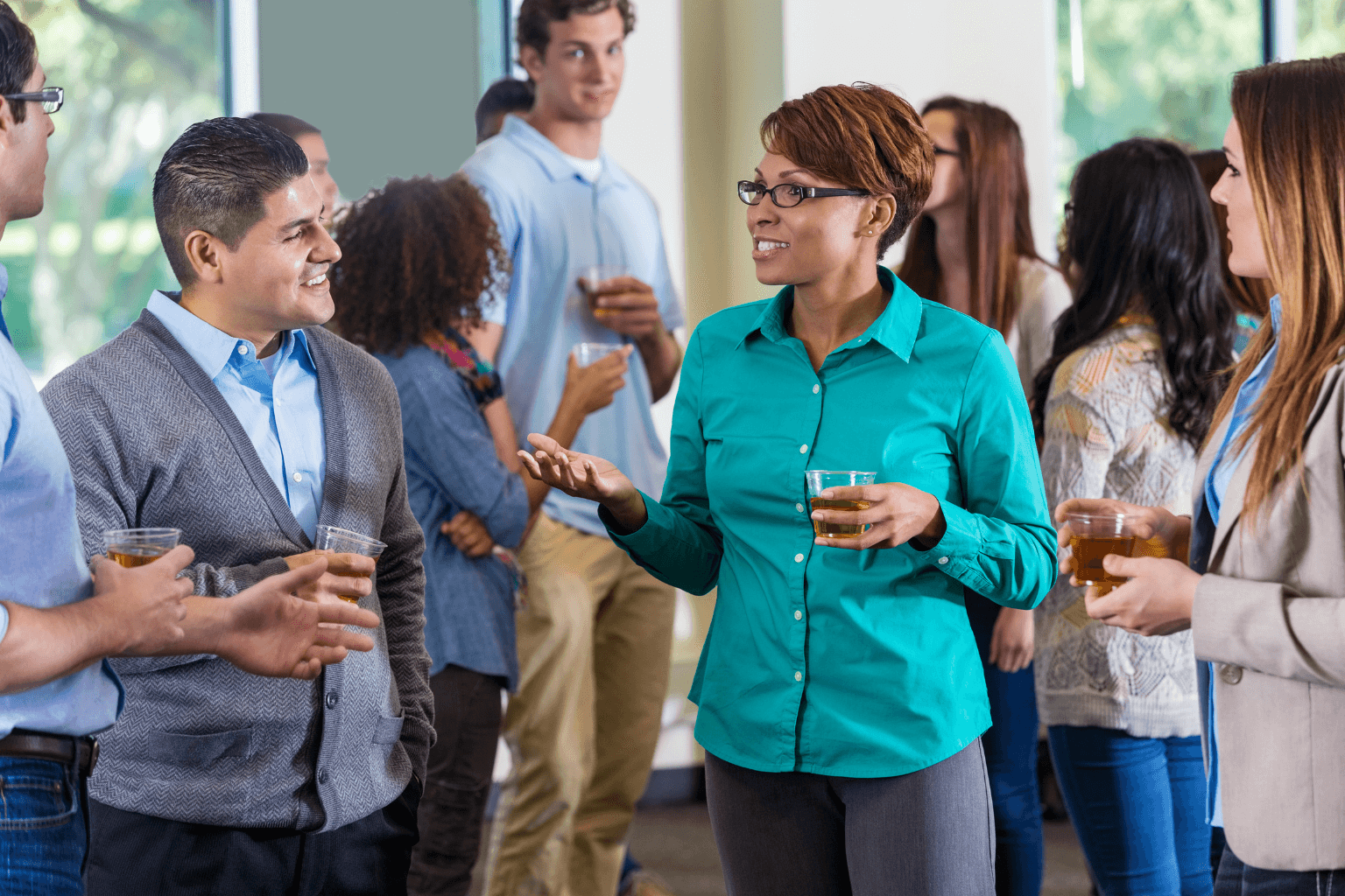 Local community real estate event with people networking