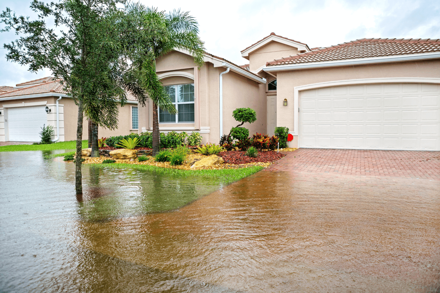 Flooded residential street