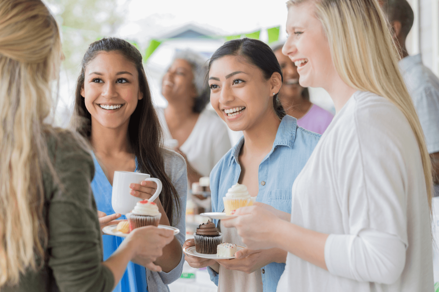 People talking and networking at a community event in Concord California