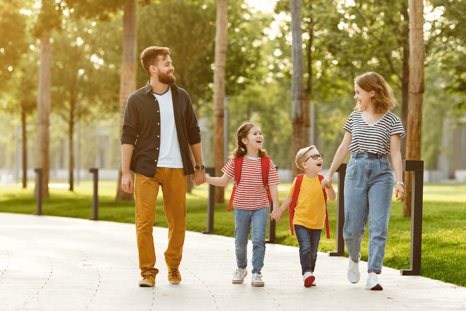 Family enjoying a sunny day in a park in Danville, California