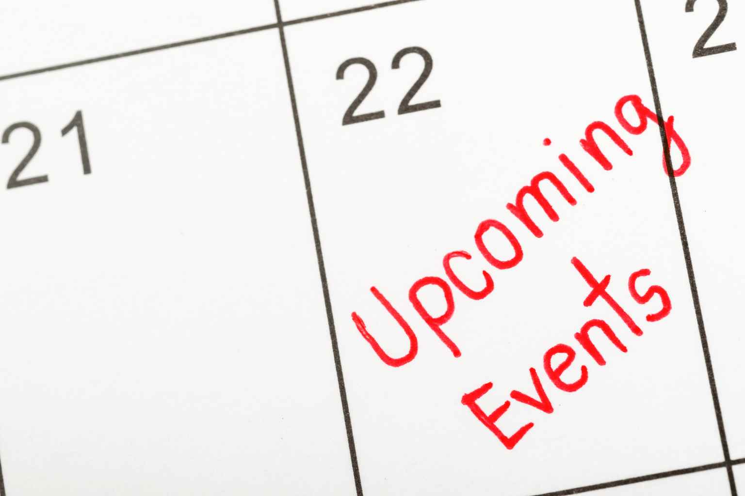 Marked calendar showing upcoming annual events in Dublin California