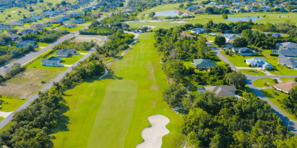 Drone View: Golf Course Properties in San Ramon
