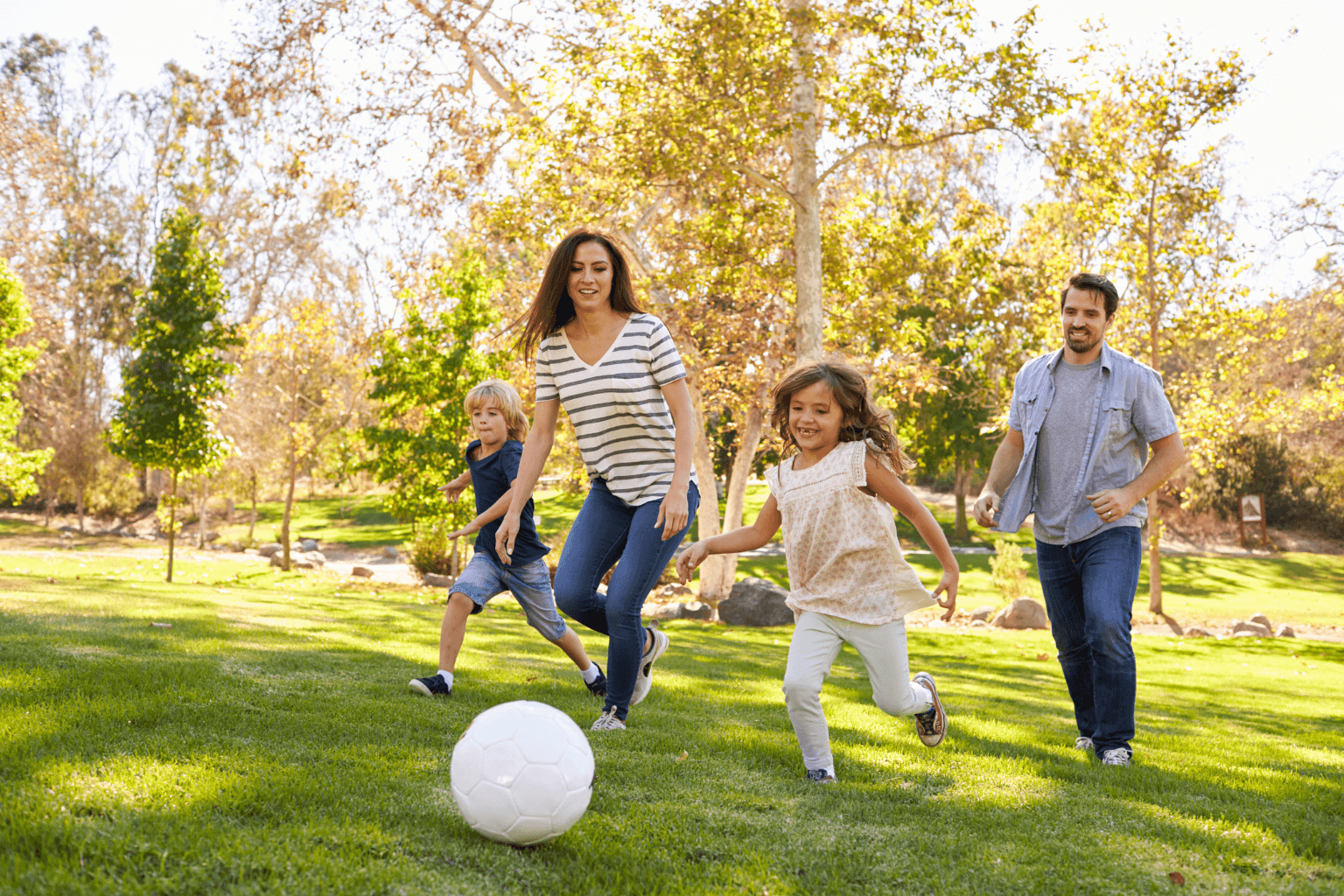 A family enjoying a park