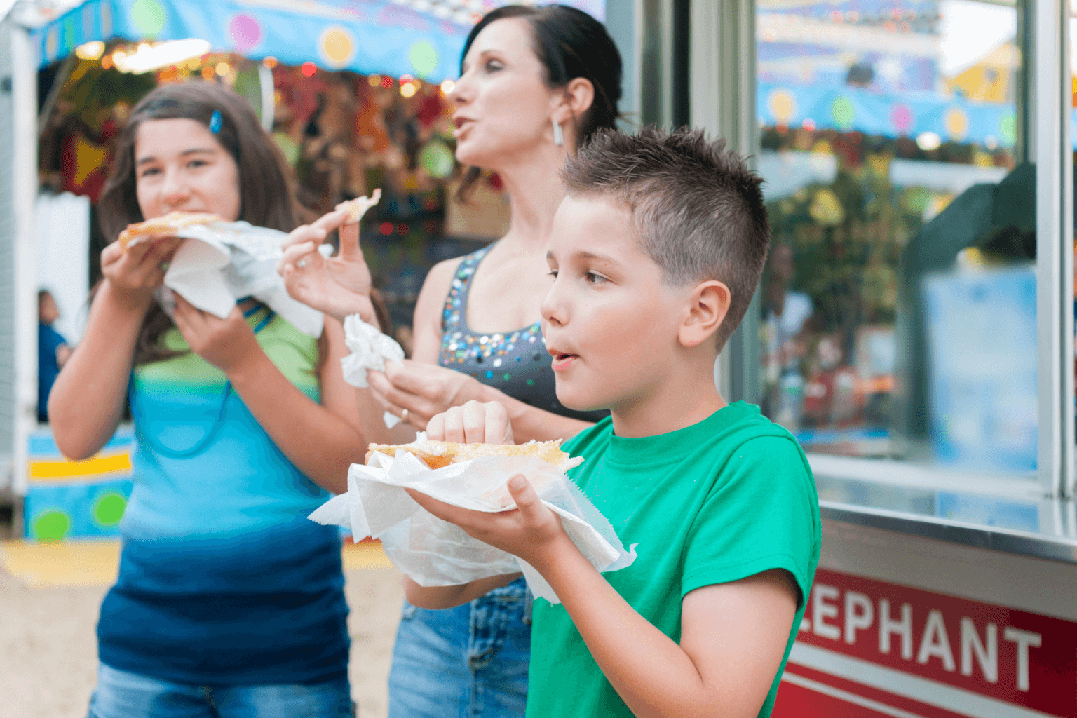 Families enjoying a school community even