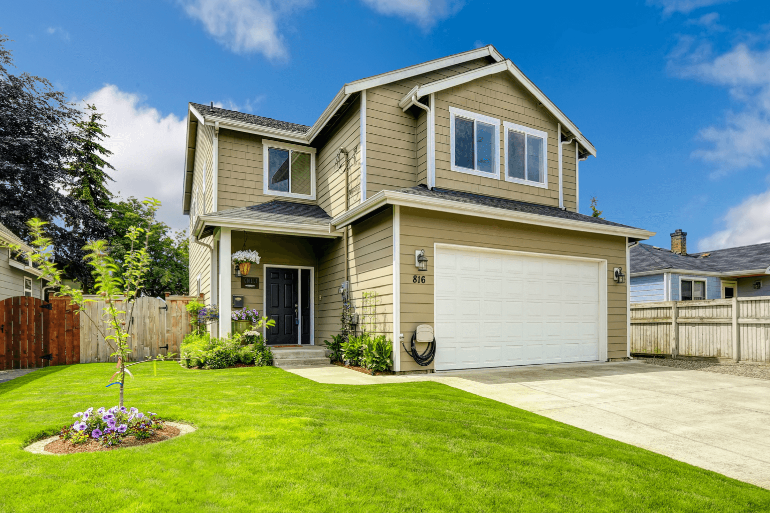 Beautiful single-family home exterior in Orinda with landscaped yard