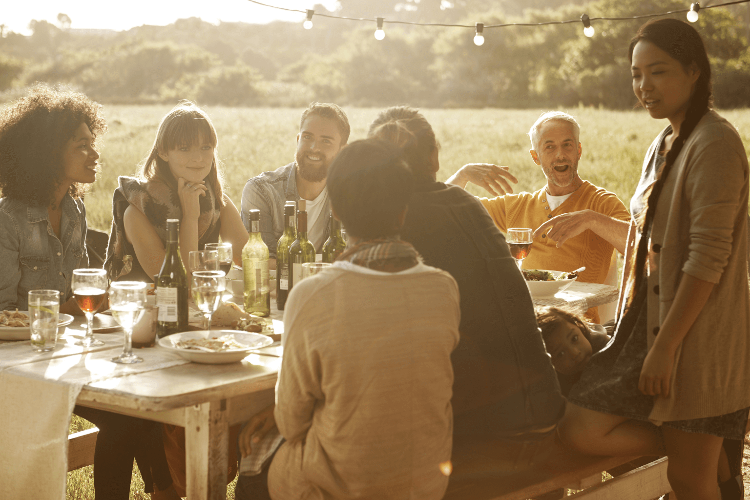 People enjoying outdoor dining