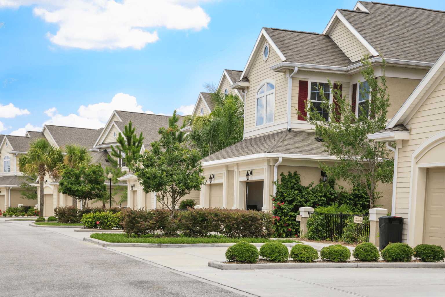 Pleasanton homes along a quiet suburban street