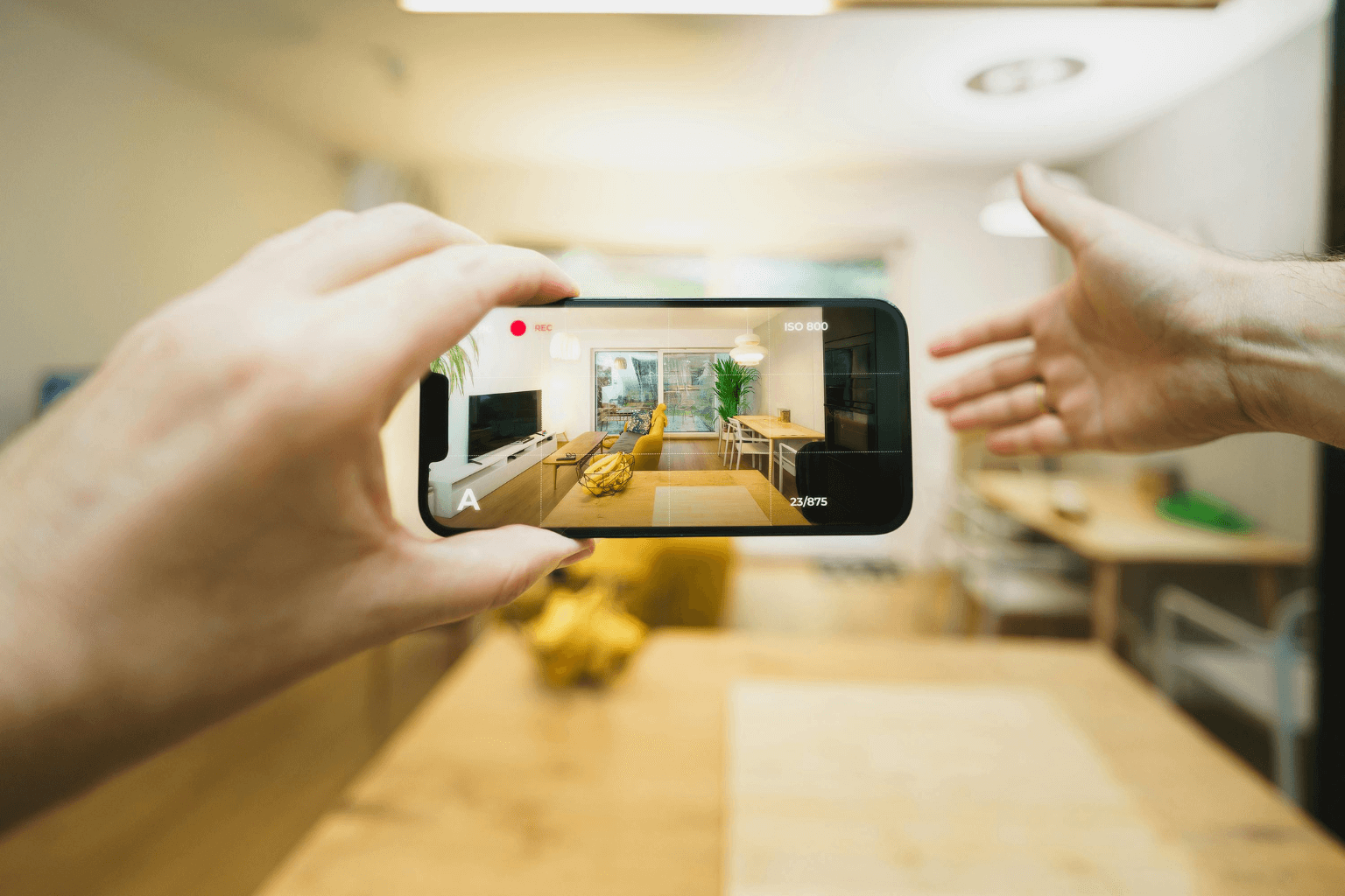 Realtor filming a home tour
