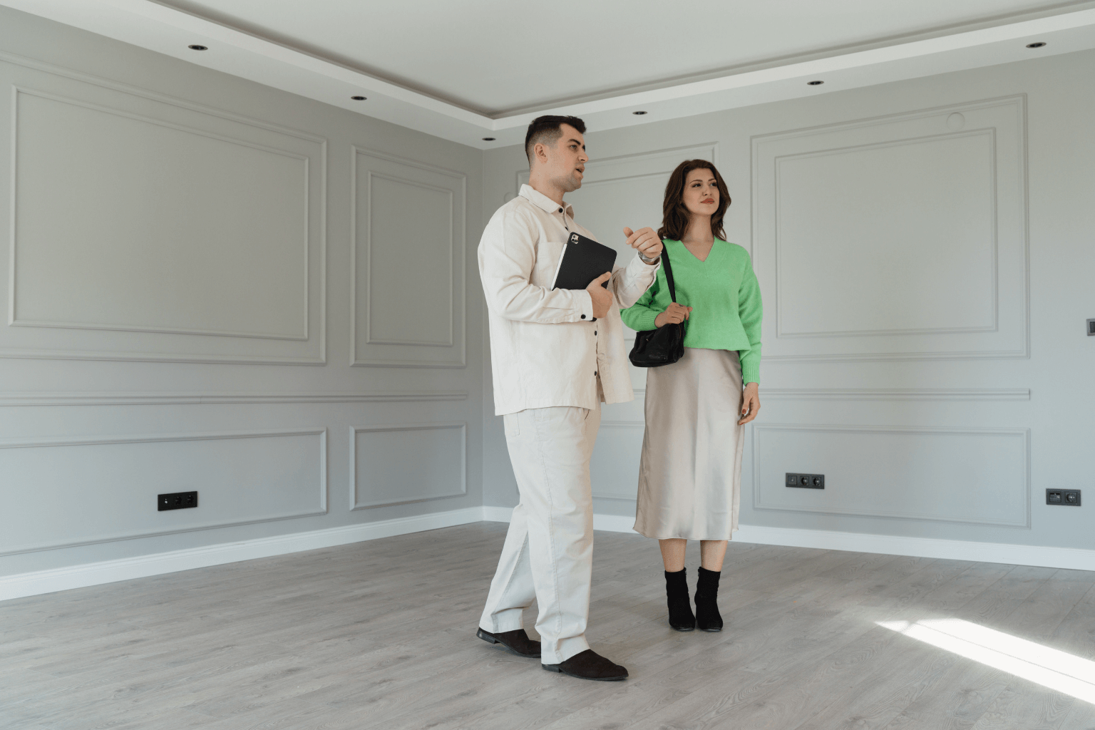 Pleasanton realtor showing a house to potential buyers