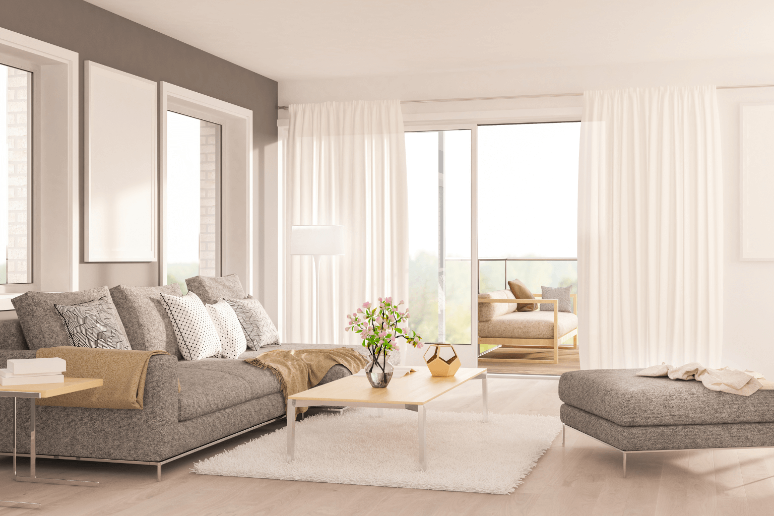 Bright and welcoming staged living room in a San Ramon home