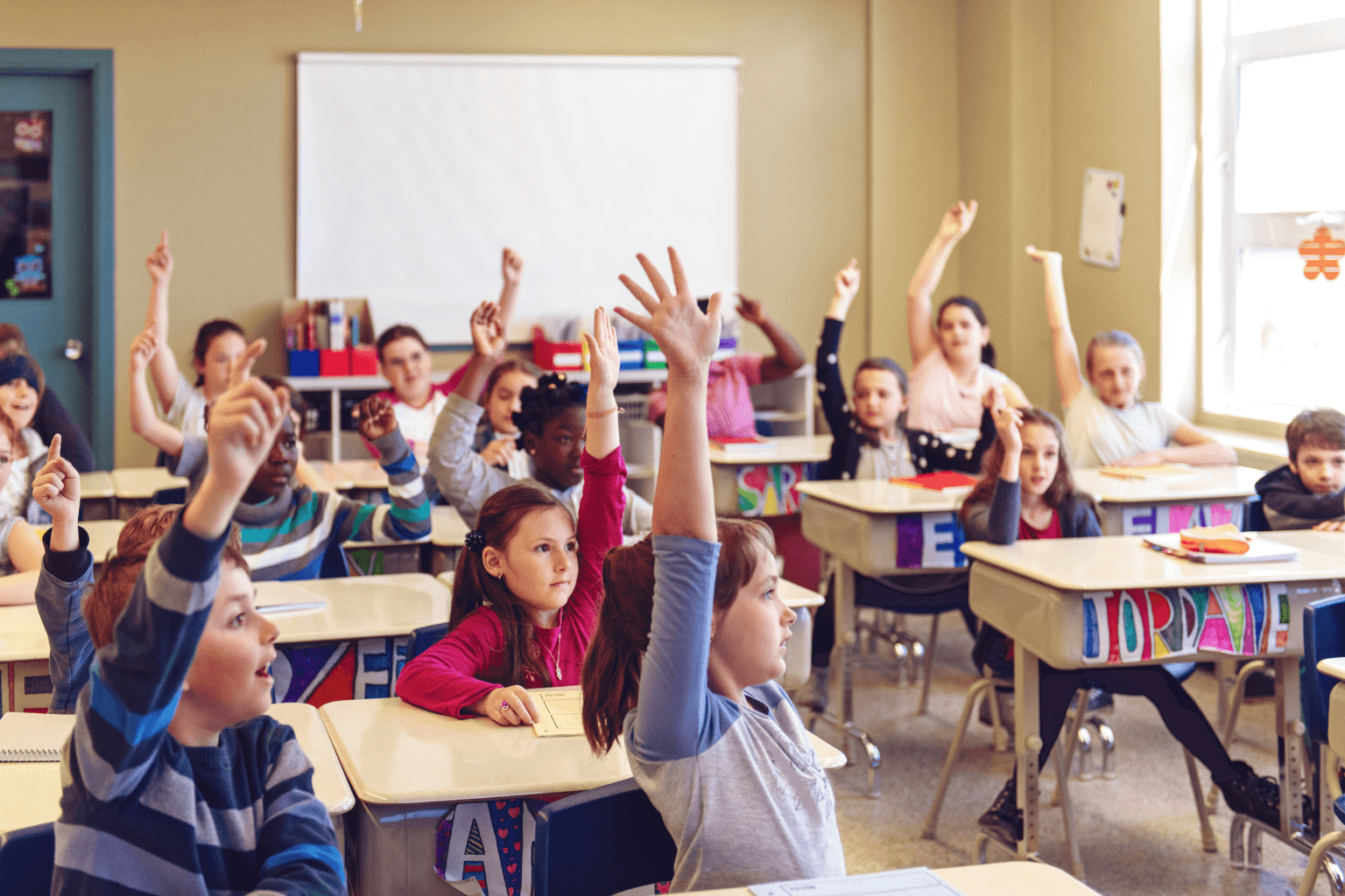 school classroom showing impact of rising enrollment in Concord CA