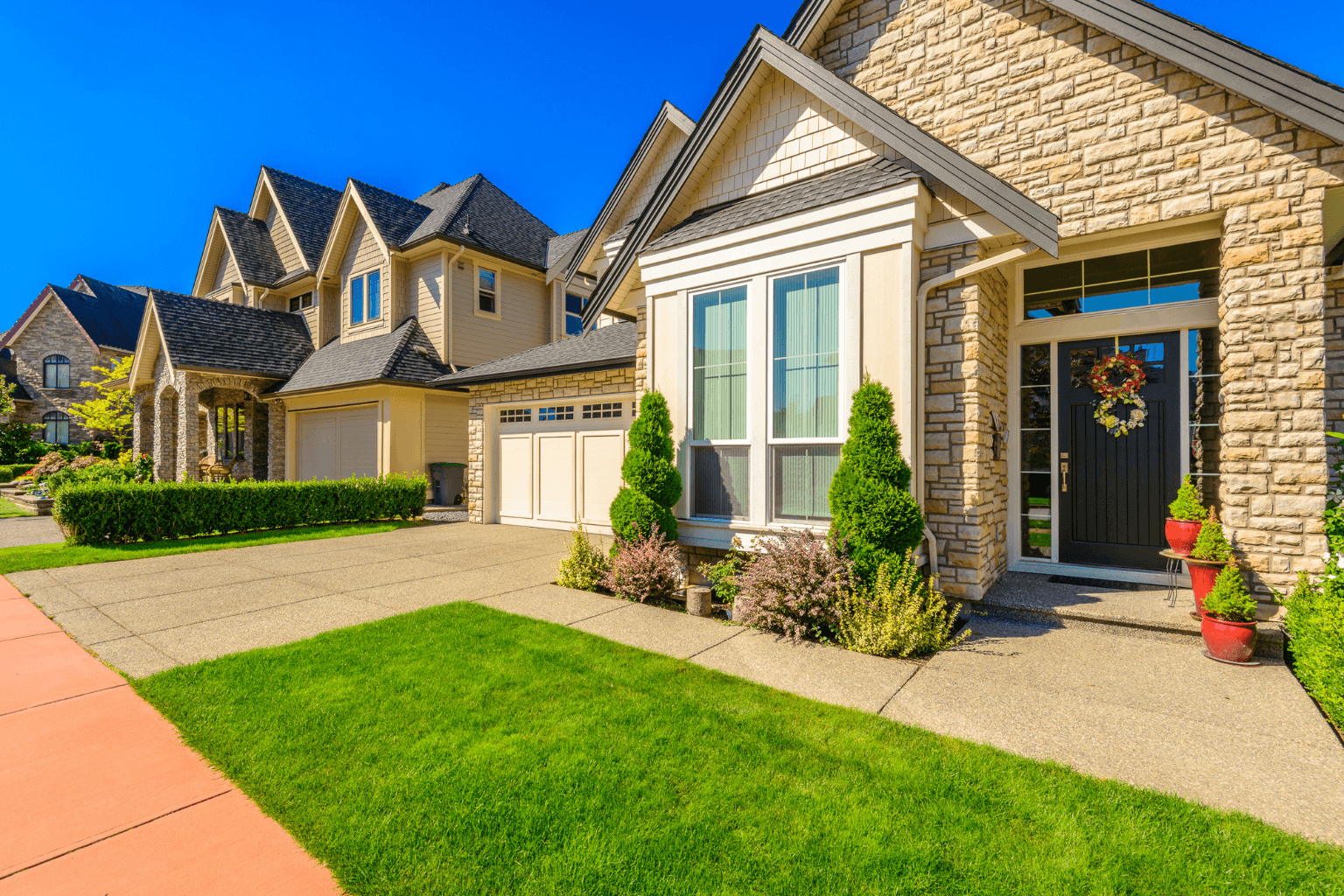 A quiet residential neighborhood with spacious homes.