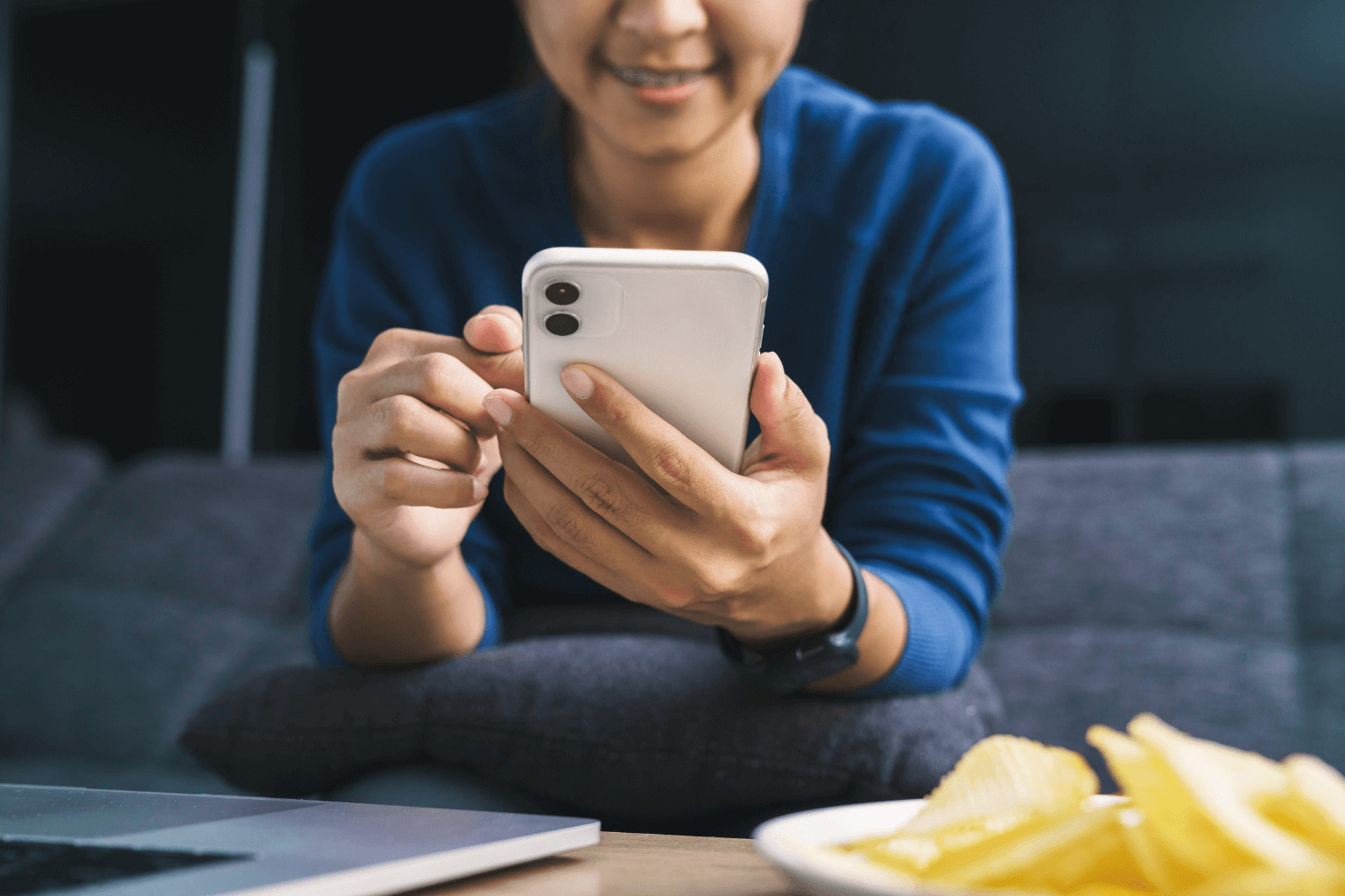 Person using a phone for instagram and tiktok