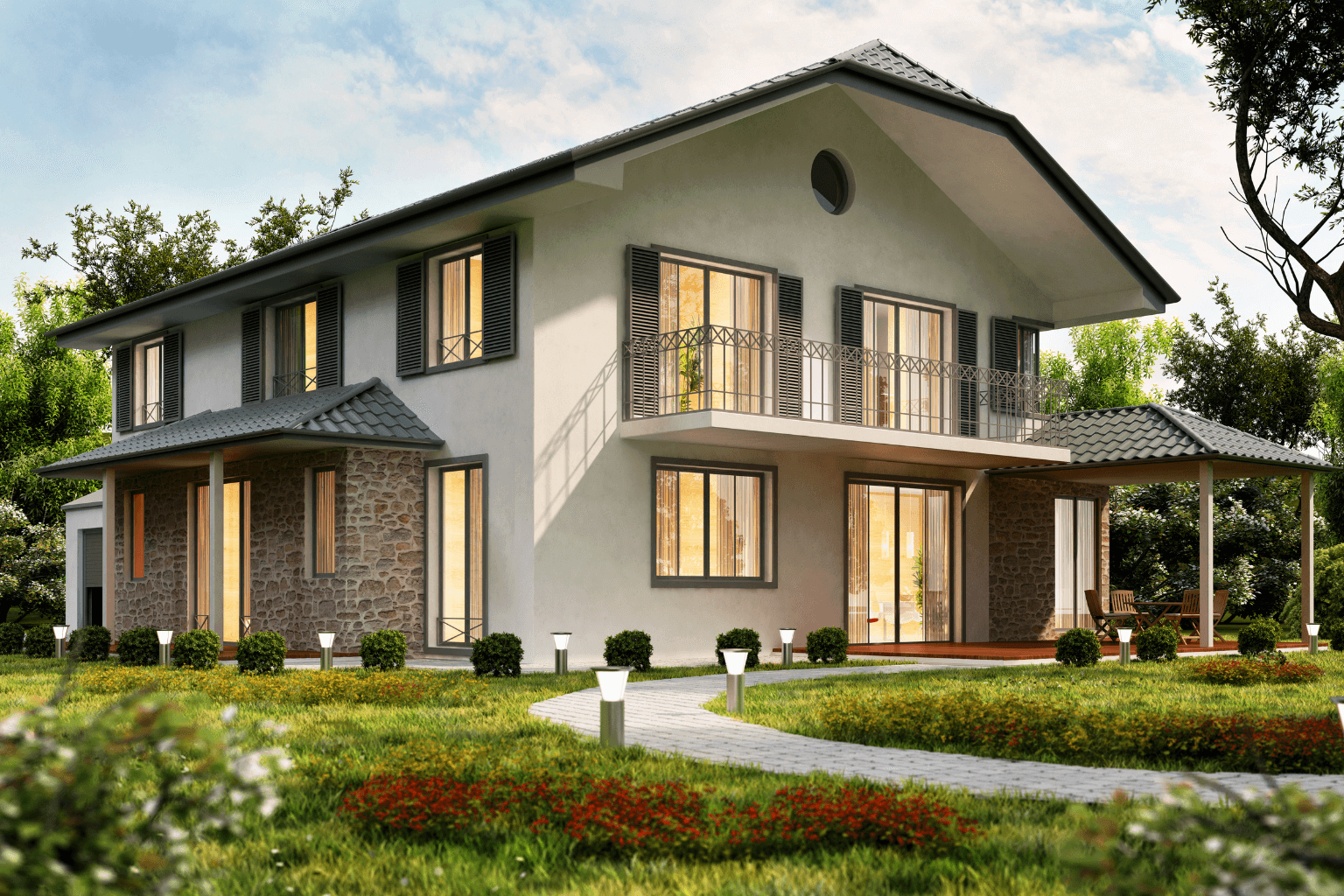 Luxury home exterior in Lafayette California