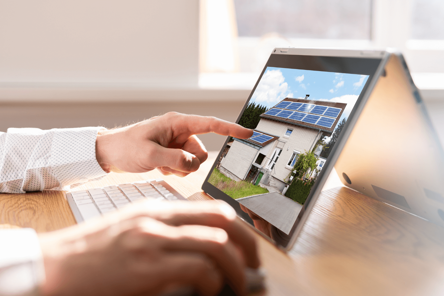 Laptop screen showing real estate listing