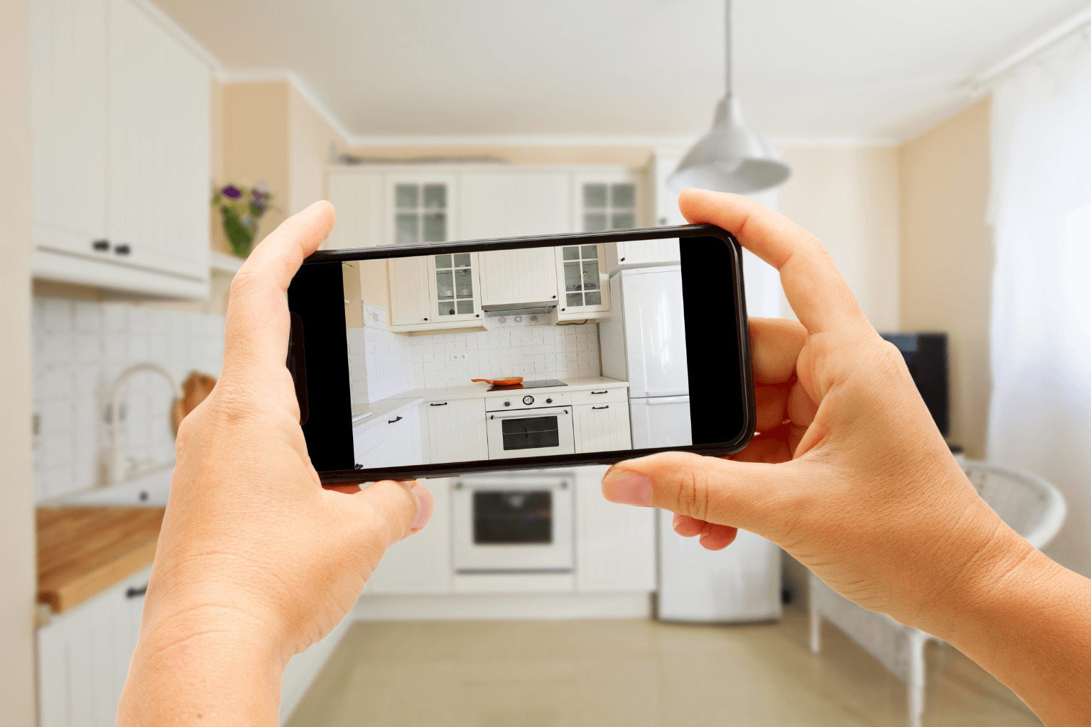 Realtor creating a TikTok home tour video to market Danville homes