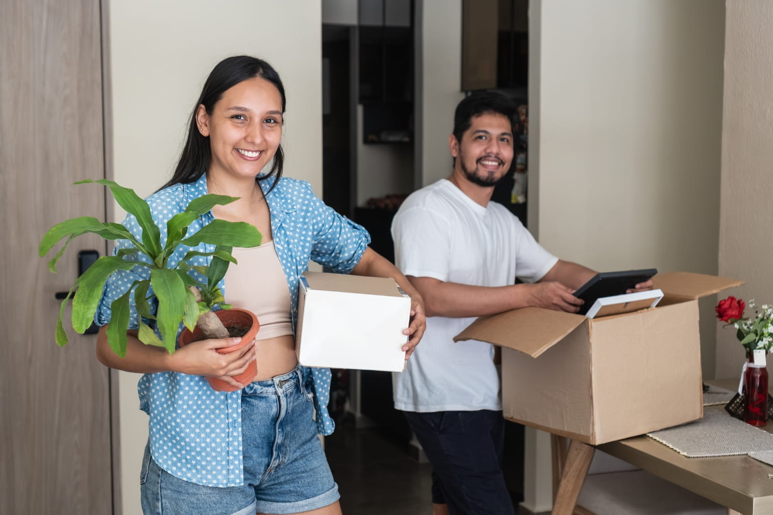 Homeowners preparing to move into new home