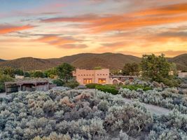 1417 Santa Cruz Road Taos NM Aerial Sunset
