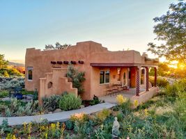 1417 Santa Cruz Road Taos NM Covered Portal Sunset