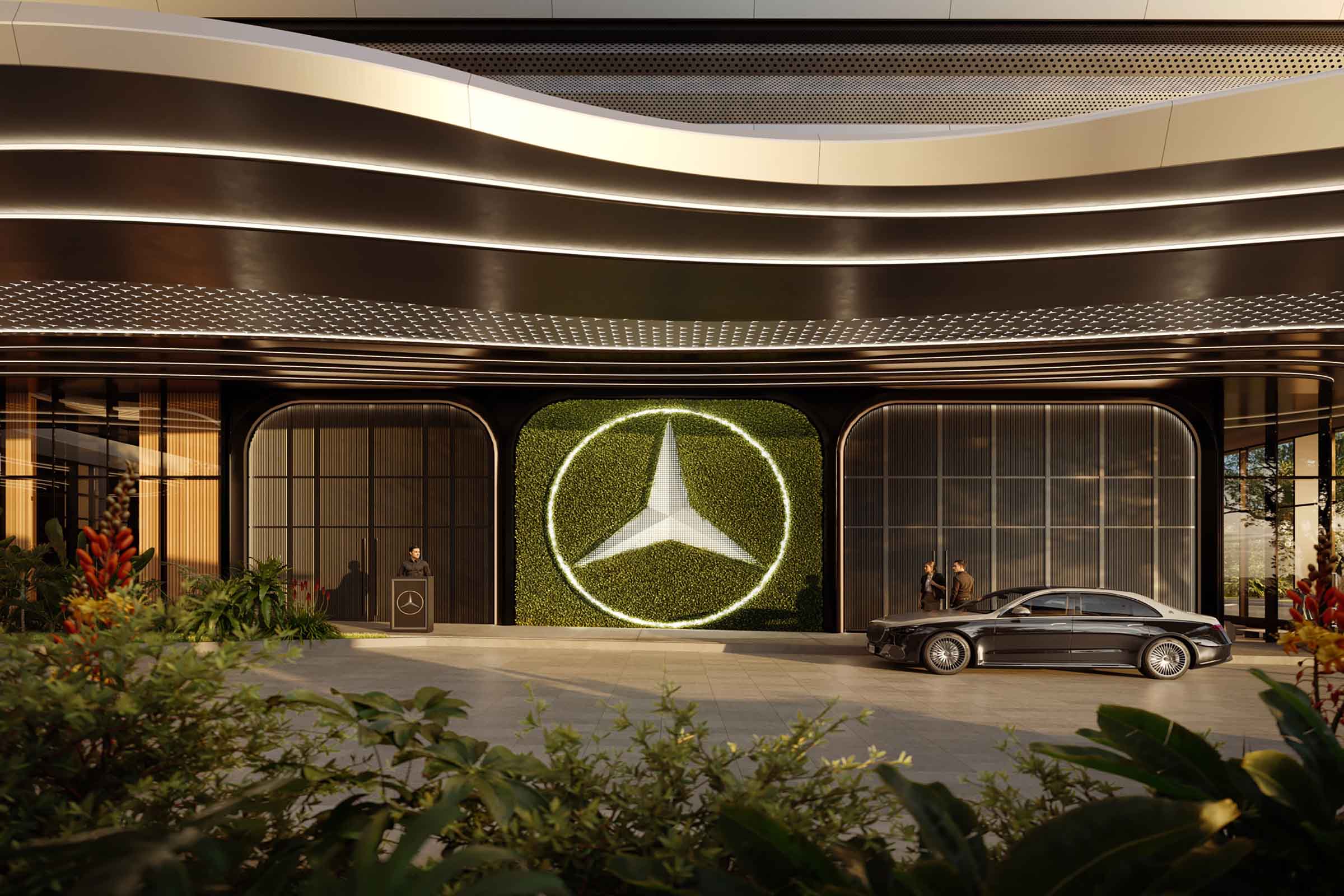 Rendering of Mercedes-Benz Places Miami Porte Cochere
