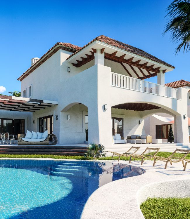 house with pool and palm trees(1)