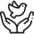 Outline of open hands releasing a bird, symbolizing flexibility and trust for home sellers in Rockwall, Heath, and DFW.