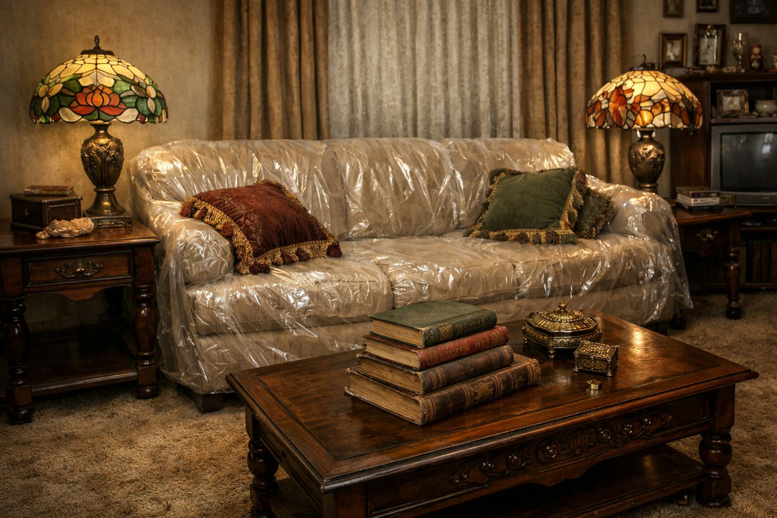 90s Dallas living room vibe