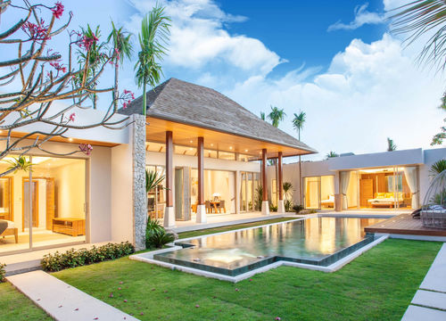 luxury exterior design pool villa, home, house, building , resort , hotel