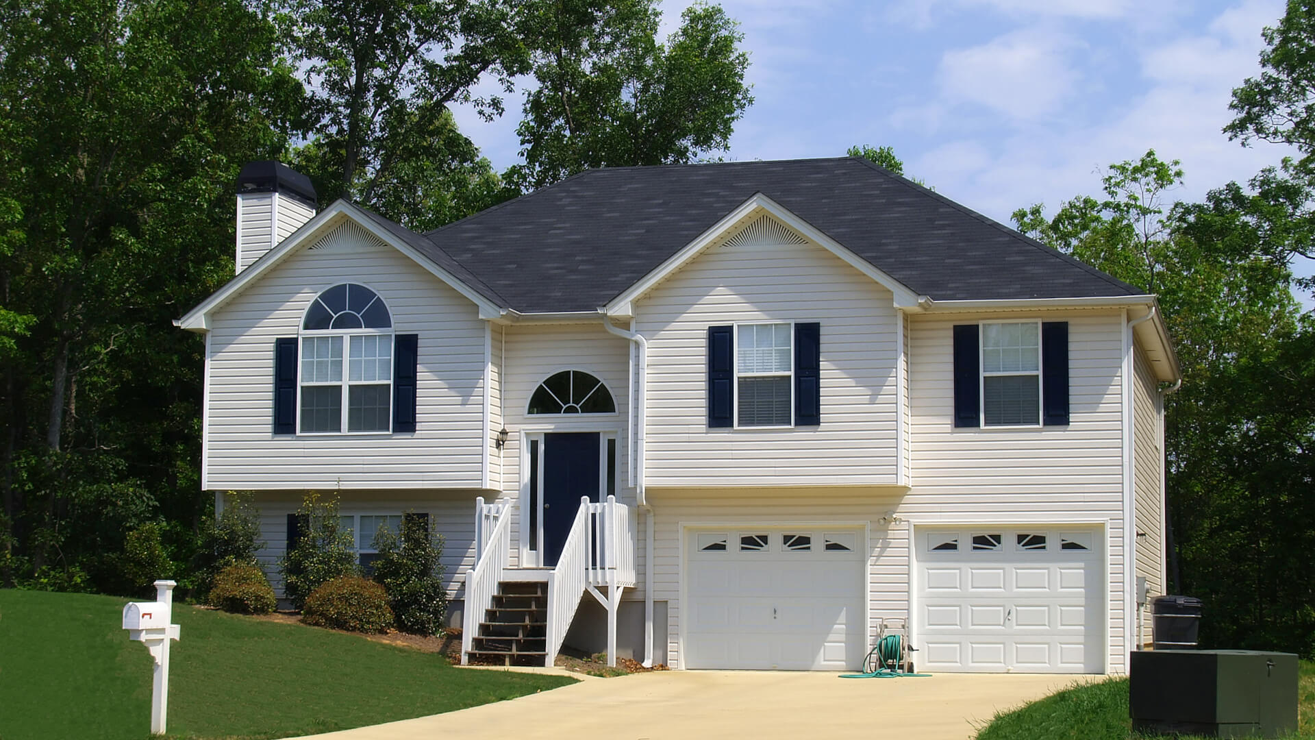 A newly constructed home in a suburban