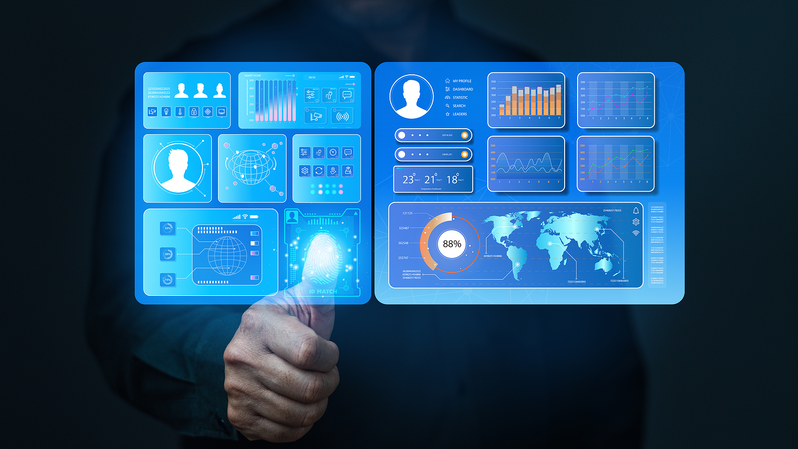 Financial Analyst, Touch Screen On A Dashboard For Sign-in To Th