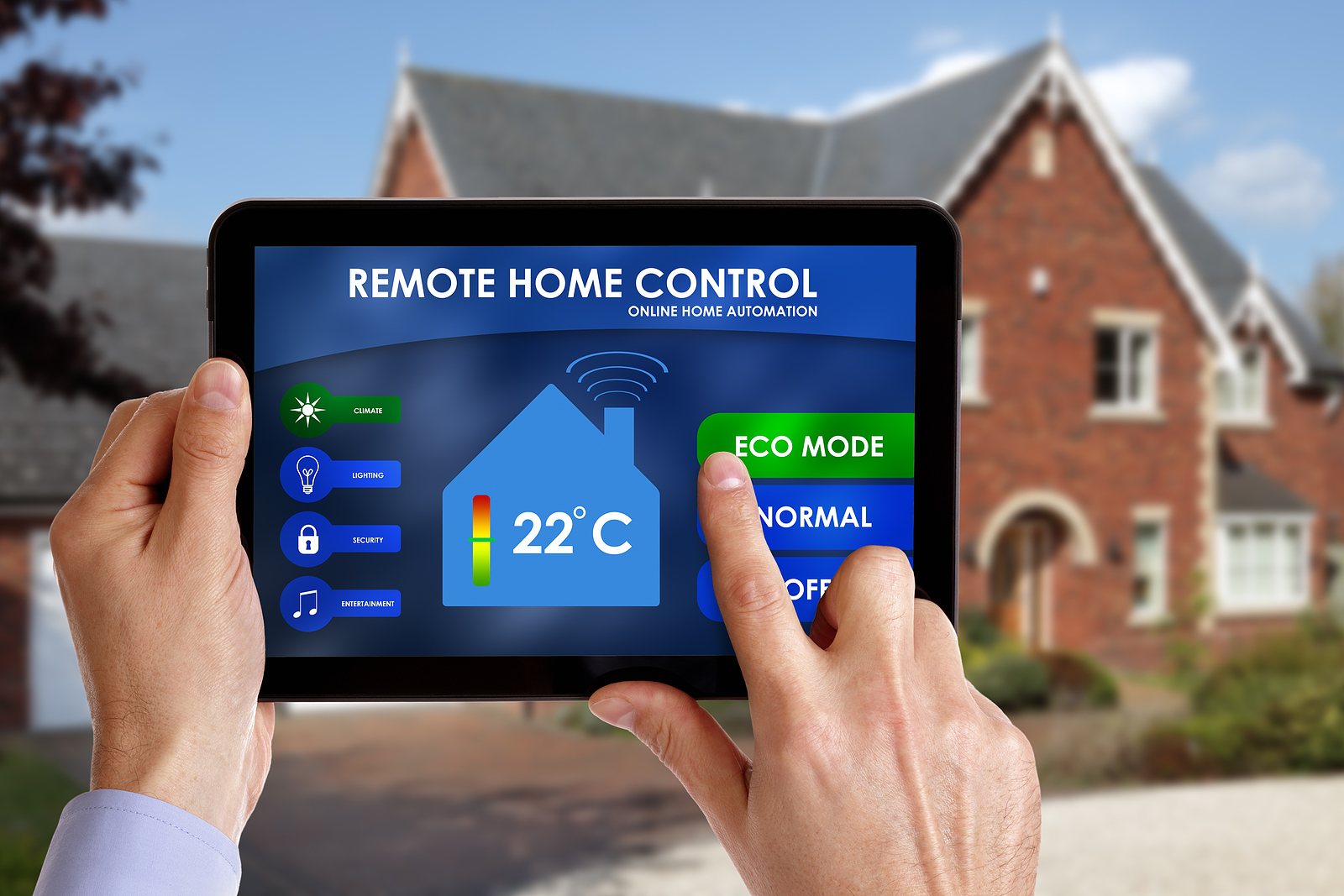 Holding a smart energy controller or remote home control online