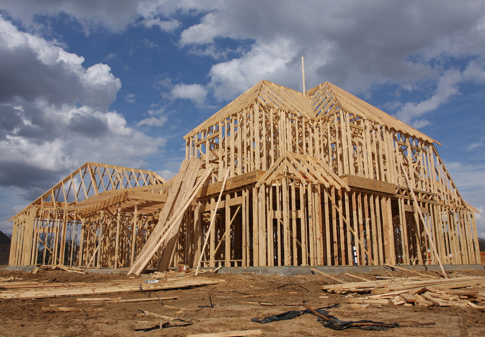 Two Story Home Under Construction Full Shot