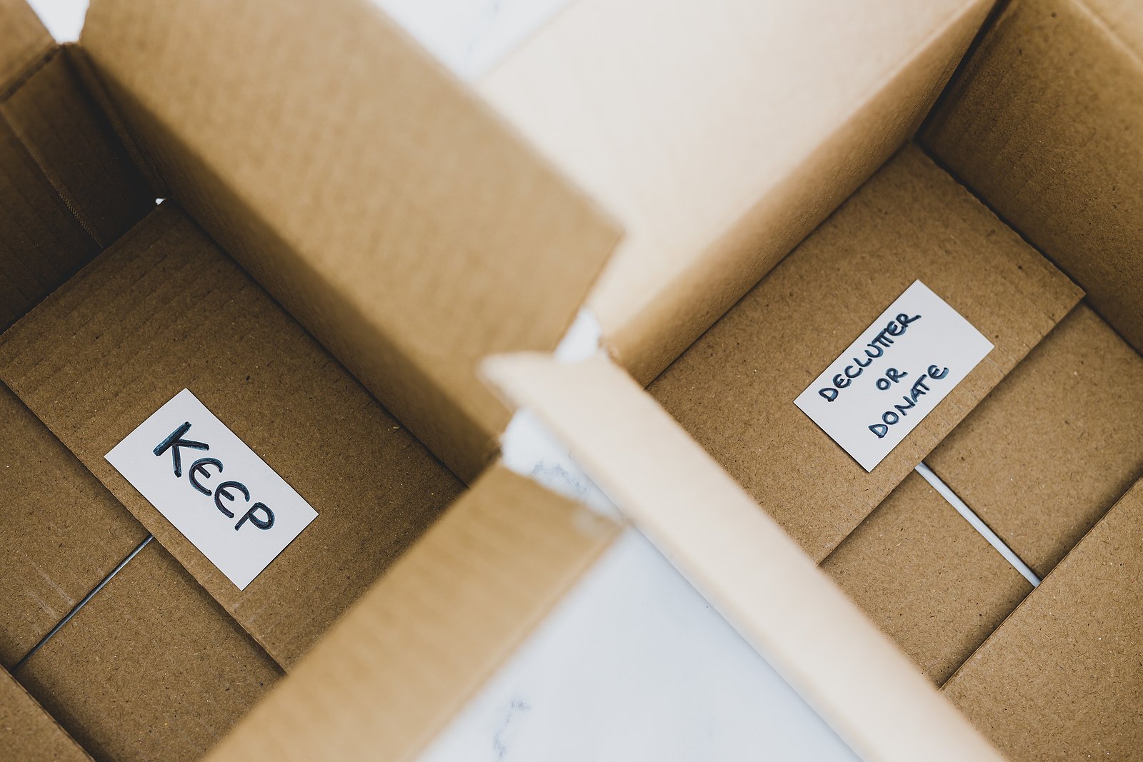 Decluttering Concept, Storage Boxes To Sort Between Objects To K