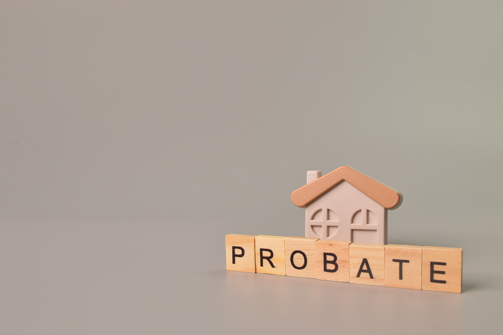 Toy House And Wooden Blocks With Text Probate