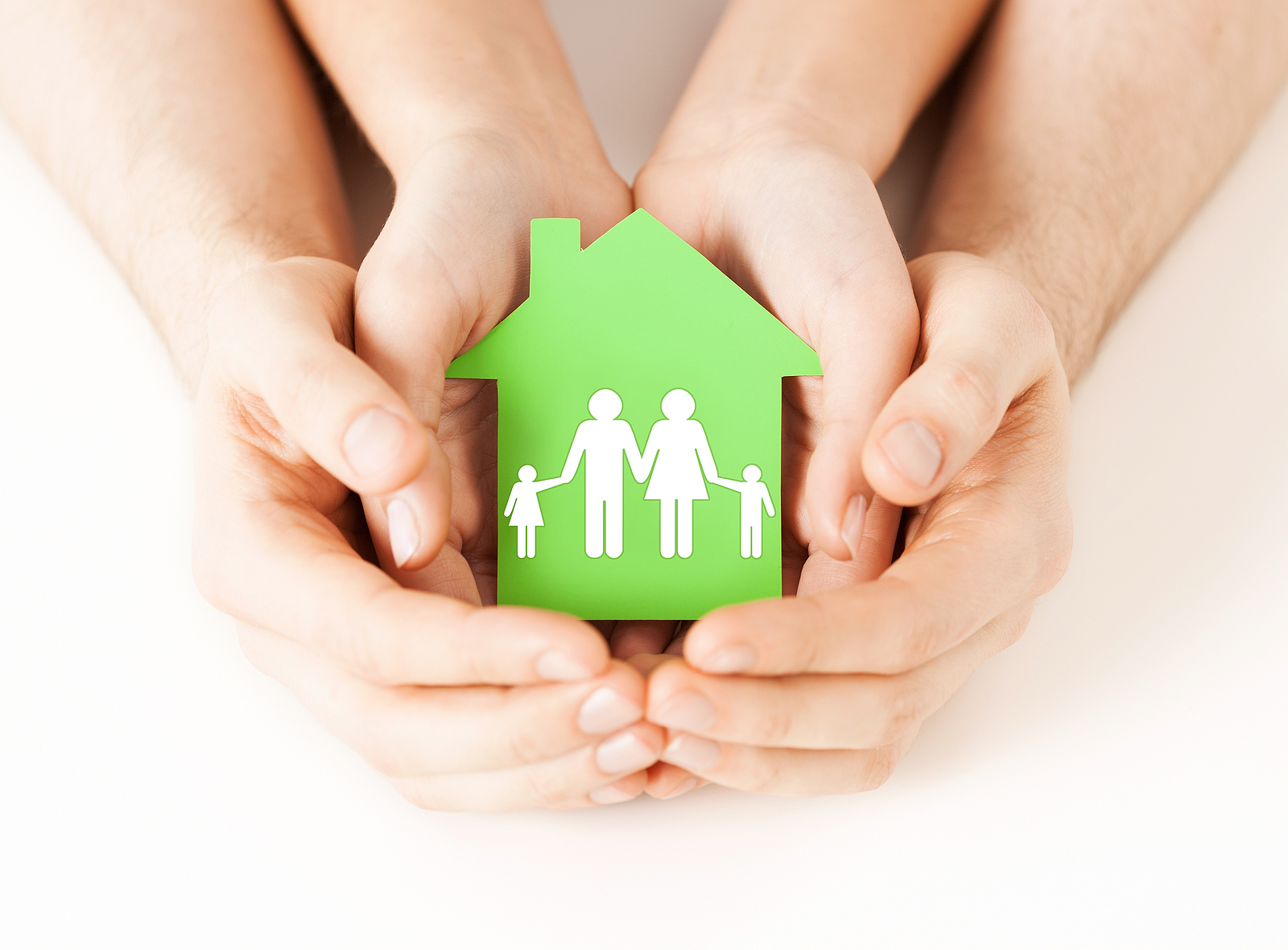 real estate and family home concept - closeup picture of male an
