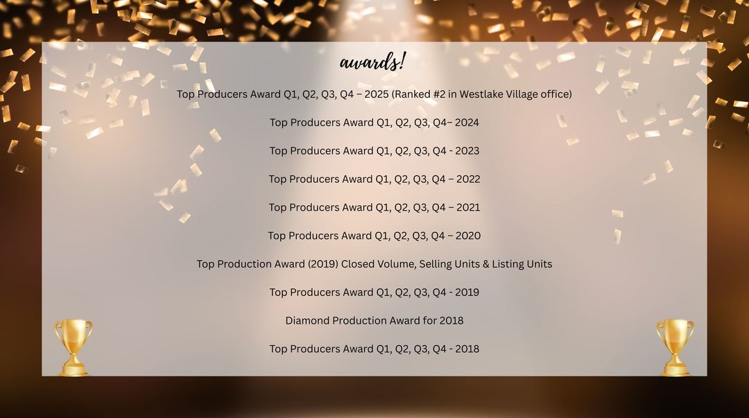 Awards - Ross Realty Group - Thousand Oaks CA