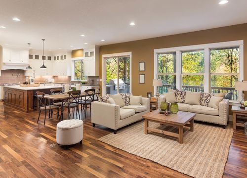 Beautiful living room interior with hardwood - Boulder Financial