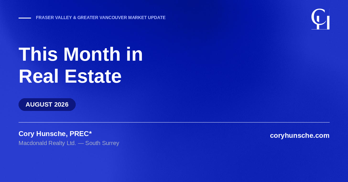 Fraser Valley & Greater Vancouver Real Estate Market Update – August 2026