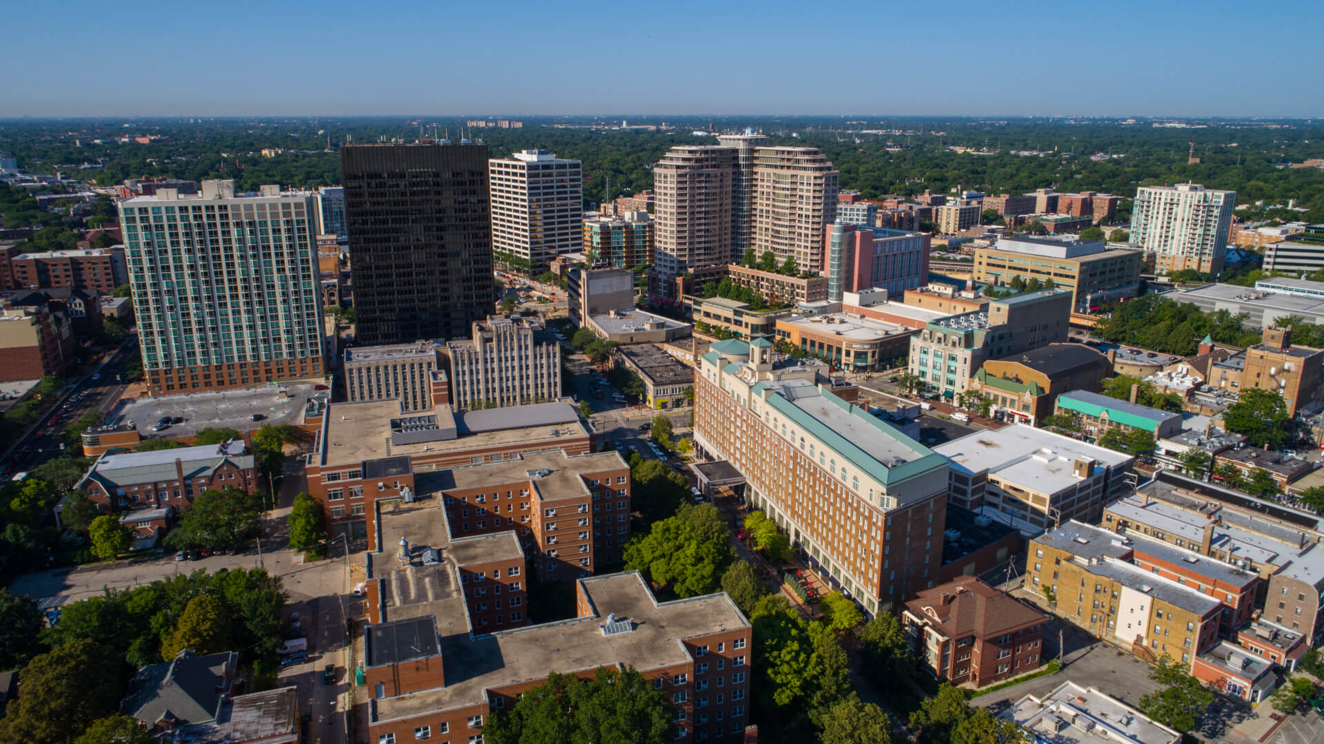 Aerial image of Evanston Chicago