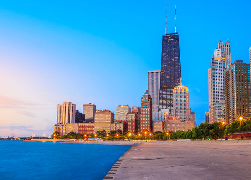 Chicago skyline from North Avenue Beach