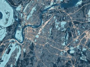 Painterly,Style,City,Map,Of,Chattanooga,Tennessee,,Usa,In,A