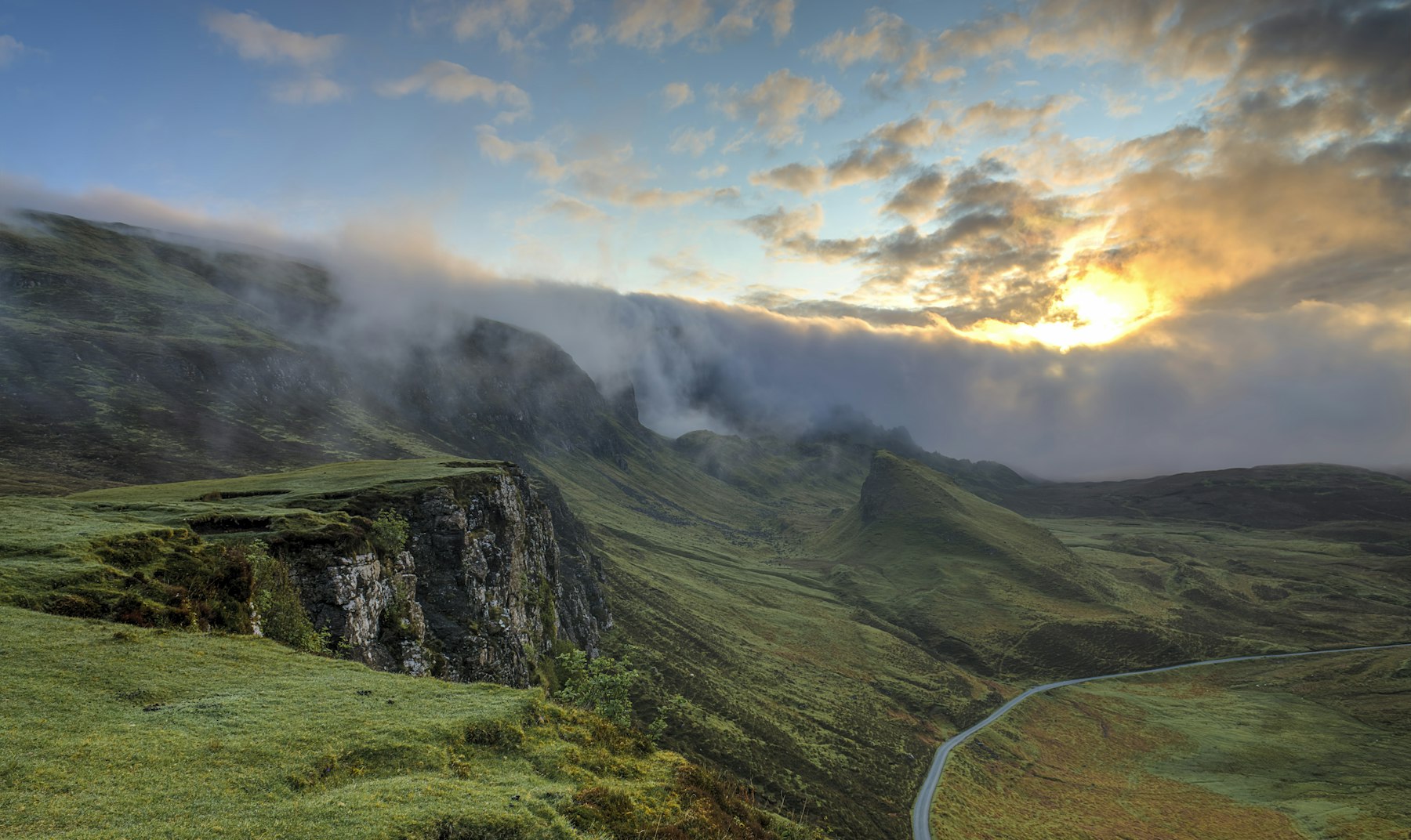 Foggy mountain valley