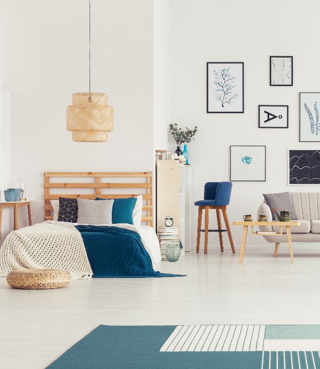 Navy blue living room interior(2)